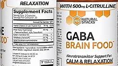 NATURAL STACKS GABA Supplement w/L-Citrulline & Grape Seed Extract - Deep Relaxation and Calm - Night Time Aid -Promotes Healthy Production of GABA (Gamma-Aminobutyric Acid) - 60 Capsules