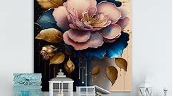 Designart 'Deep Pink Camellia Floral Design I' Floral & Botanical Canvas Wall Art - Bed Bath & Beyond - 37304816