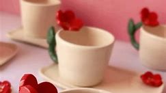 وردة و نحولة😍😍🌺 #خزف #explore #explorepage✨ #ceramic #mugs #cups #ceramicmug #كوب #clay #potery #ceramics | Kammoun Amal