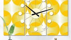 Designart 'Abstract Retro Geometric Pattern IV' Oversized Mid-Century wall clock - 3 Panels - Bed Bath & Beyond - 28495800