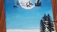 easy snow landscape painting 🎄 🎨 🖌 #youtubeshorts #art #drawing #painting #viral #trending #shorts
