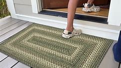 Homespice Cedar Ridge Braided Rugs, Perfect as an Earthy Green Entryway Rug and Kitchen Rug Washable & Stain Resistant - Waterproof and Reversible - Perfect Indoor Outdoor Rugs, 20x30 Inches