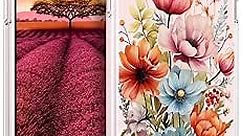 Compatible with Iphone 15 Case Cute Flower Floral Clear for Women Girls, Phone Case Floral Design phone 15 (Bouquet of Delicate Flowers Anemones Roses Dahlia)