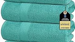 Premium Bath Towels - 100% Cotton - 27 x 54 Inches, Super Absorbent, Quick-Drying & Medium Weight Fancy Bath Towel - Perfect Bathroom Towels for Guest and Everyday Use (Turquoise)