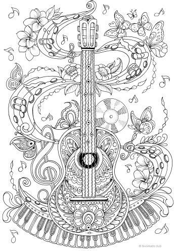 82 best painting ideas for guitars crab playing the guitar coloring page. Mandala Malvorlagen Musik - tiffanylovesbooks.com