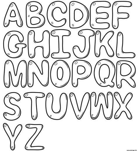 Here's an entire bubble letter printable alphabet a to z, including a smaller set on one page. Coloriage Bubble Letters Alphabet Az Dessin Alphabet à imprimer