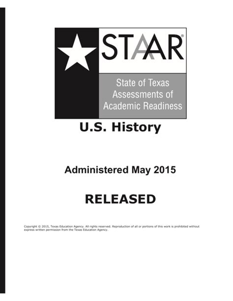 If you would like to score your student's online practice test, you should direct your student to record his or her answers on a separate sheet of paper. STARR-EOC Released Test