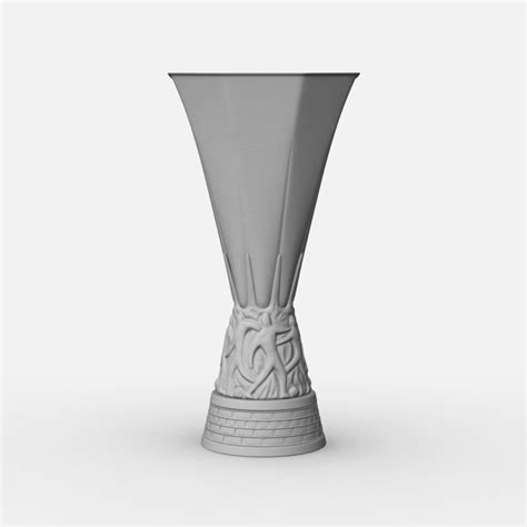 The trophy, a silver cup on a yellow marble plinth, was designed and crafted by the bertoni workshop in milan. UEFA Europa League Cup Trophy 3D Model