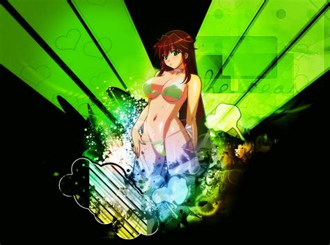 The easiest way to backup and share your files with everyone. Wallpaper : illustration, green, ecchi, color, computer ...