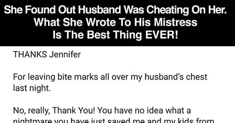 Meanwhile, when it turns out if someone can also open the top cheater and what dating site left open his mobile. She Found Out Husband Was Cheating On Her. What She Wrote ...