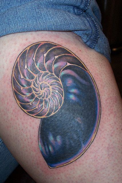 Simple black wheat tattoo on man left shoulder. Iridescent Nautilus 2 | Shell tattoos, Nautilus tattoo ...