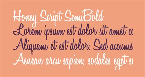 A simple hello can bring a smile to anyone's face, but a hello honey can make their day. Honey Script SemiBold free Font - What Font Is