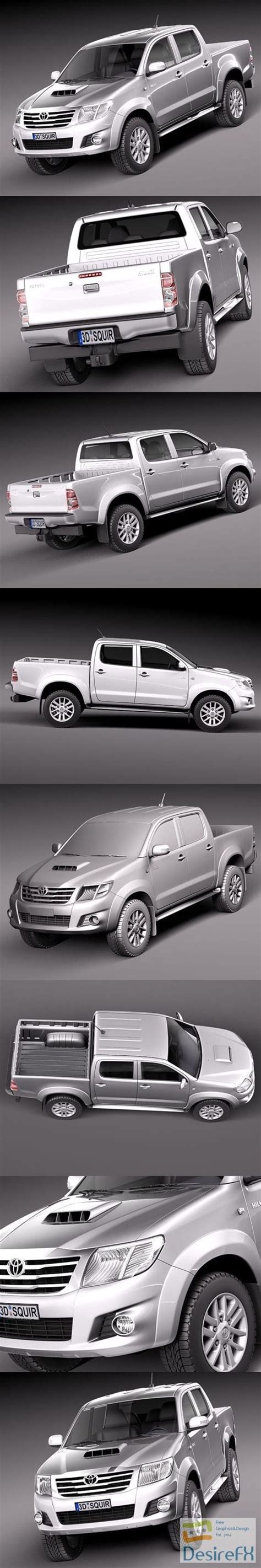 Pickup truck mockup front view in vehicle mockups on yellow images object mockups mockup free psd mockup downloads psd mockup template. Toyota Hilux 3d Model Free Download