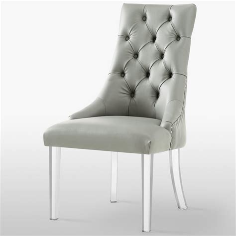 This is not your basic dining chair. Posh Living Colton PU Leather Acrylic Leg Dining Chair in ...