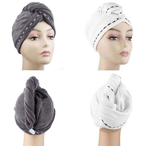 After a bath or shower slip over hair and twist into a turban as you would a normal towel, hook the loop over the button to lock into position. 55% off Microfiber Hair Drying Towels - 2 Pack - Deal ...