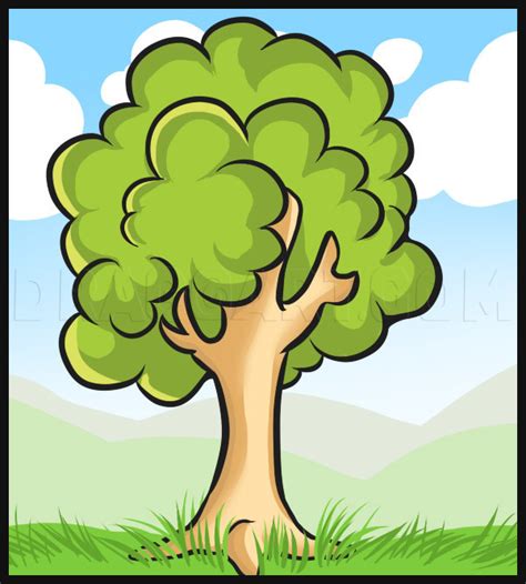 What's the easiest way to draw a plant? How To Draw A Simple Tree, Step by Step, Drawing Guide, by ...