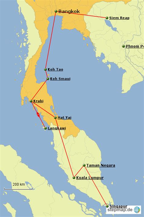 Mit deutlichem abstand liegen in diesem vergleich die kleinststaaten macau, monaco, hong kong und singapur vorn. Von Bangkok bis Singapur von luisa23 - Landkarte für Asien