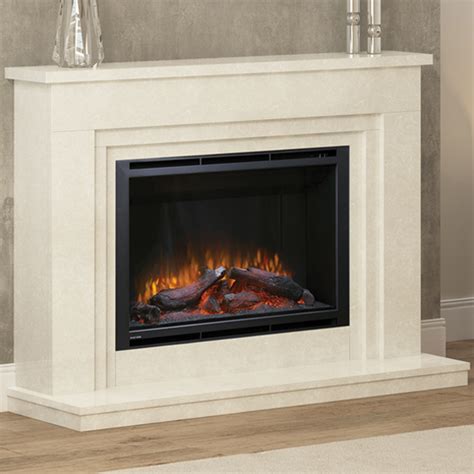 This allen + roth media electric fireplace brings style and storage to any room in your home with a tv. Elgin & Hall Wayland Marble Electric Fireplace Suite ...