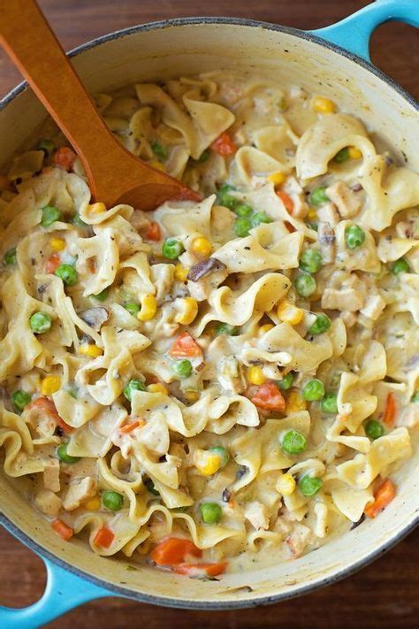 From life made simple bakes :: One-Pot Creamy Chicken Pot Pie Noodles | Recipe | Creamy ...