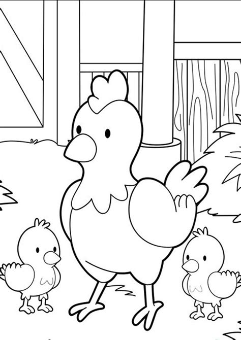 Download Free & Easy To Print Chicken Coloring Pages in 2020 | Farm ...