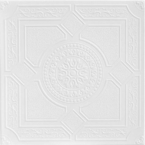 Styrofoam ceiling tiles are versatile and can add beauty to any room. A La Maison Ceilings Kensington Gardens 1.6 ft. x 1.6 ft ...