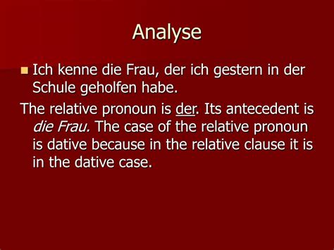 A relative clause is a subordinate clause that contains the element whose interpretation is provided by an expression on which the subordinate clause is grammatically dependent. PPT - Relative pronouns and relative clauses PowerPoint ...