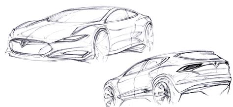 Tesla model s is an electric car model. AK Design : Tesla sketches