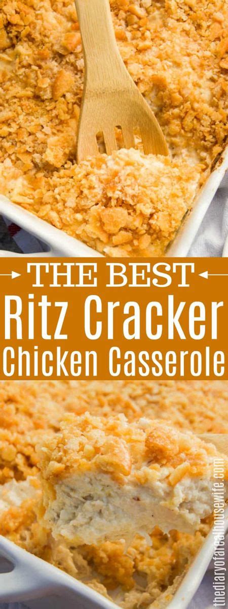 The combination of shredded chicken breast, sour cream, cream of chicken soup, and crushed ritz crackers combine to make an epic chicken casserole. Ritz Cracker Chicken Casserole • The Diary of a Real ...