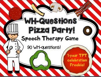 For exercises, you can reveal the answers first (submit worksheet) and print the page to have the exercise and the answers. FREEBIE!! WH-Questions Pizza Party! Game for Speech ...