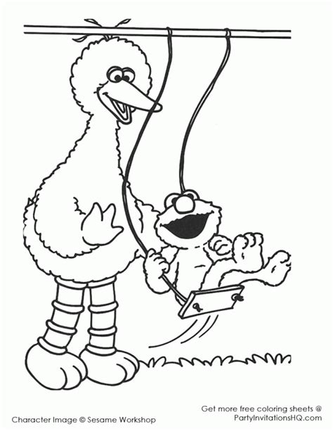 Birds coloring page with few details for kids. Big Bird Coloring Page - Coloring Home