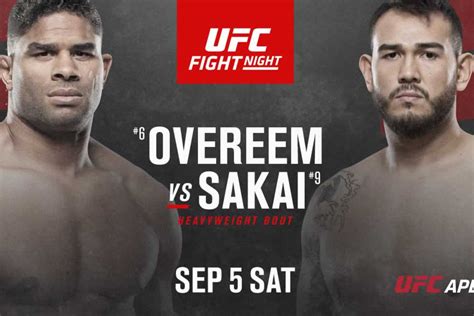 The ufc returns next saturday for ufc 258 featuring kamaru usman and gilbert burns. UFC Fight Night 176: Overeem-Sakai Headline At The Apex ...