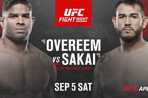 The ufc returns next saturday for ufc 258 featuring kamaru usman and gilbert burns. UFC Fight Night 176: Overeem-Sakai Headline At The Apex ...