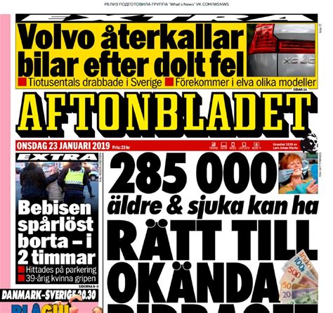 Resultatet för svenska dagbladet och aftonbladet är stabilt. Svenska Dagbladet - 23.01.2019 PDF download free