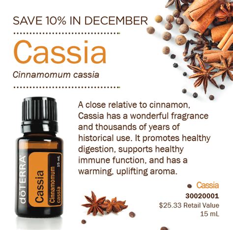 We did some of the legwork for you. The 10% off item this December is Cassia essential oil. An ...