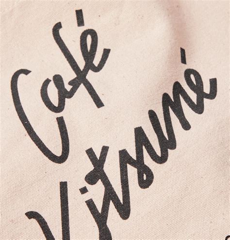 Maison kitsune printed cotton canvas tote bag in white modesens. Café Kitsuné - Logo-Print Cotton-Canvas Tote Bag ...