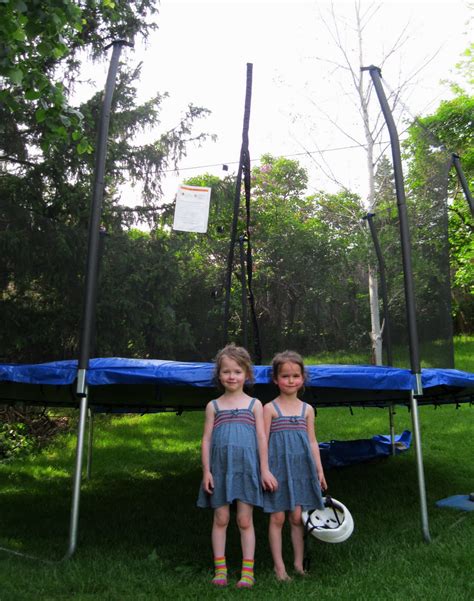 You need a philips, start looking, screwdriver. Ella and Zoë: trampoline