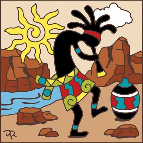 Information about traditional and contemporary southwestern native american arts and crafts with links covers southwest indian art forms including pottery, basketry, weavings, jewelry and kachinas. 6x6 Tile Kokopelli and Southwest Sun | Kokopelli art ...