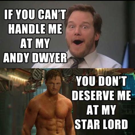 Chris pratt played lovable goof andy dwyer on nbc's hit sitcom parks and recreation for six years. Chris Pratt funny meme. I loved him in Parks & Rec | Humour, Hilarant, Cumberbatch