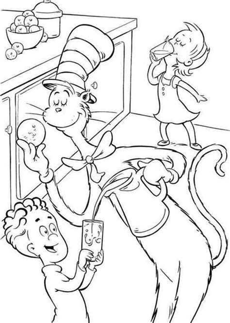 Seuss's abc is a fun and funny book to engage early learners. Dr Seuss The Cat In The Hat Pour Some Milk Coloring Page ...