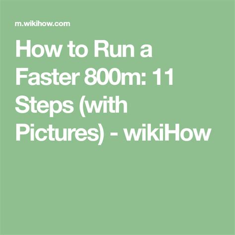 Try running at a steady pace for 10 minutes to warm up. How to Run a Faster 800m: 11 Steps (with Pictures) - wikiHow