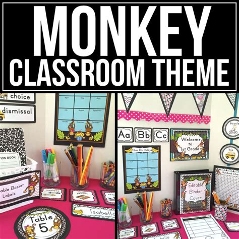 You will receive a banner in the above pictured colours and monkey theme please leave the name or wording you wish to have. Monkey Classroom Theme Ideas | Clutter-Free Classroom | by ...