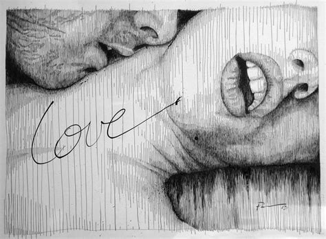 Lovers embrace art print of an original drawing made by me! Love Drawing by Frank Papandrea