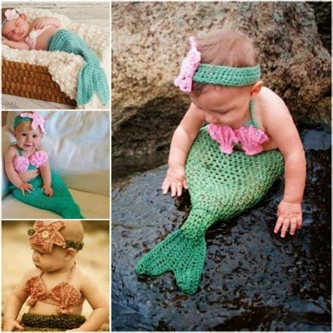 I give a simple alternative suggestion. The Daily Mermaid: Crocheted Baby Mermaid Tails