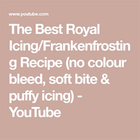 You can freeze royal icing in clean resealable freezer bags with the. The Best Royal Icing/Frankenfrosting Recipe (no colour bleed, soft bite & puffy icing) - YouTube ...