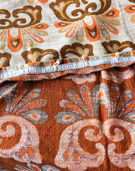 Showing results for patterned curtain panels. Vintage 70s Jacquard patterned curtain panel | RetroTerapia