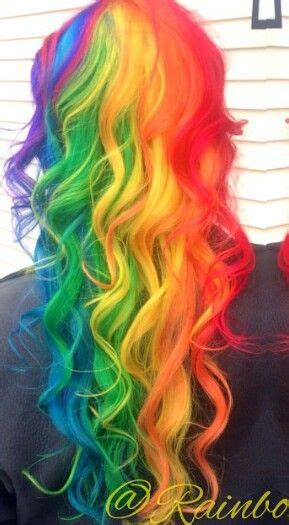 Clip in human hair extensions. Yellow rainbow hair | Rainbow hair, Dip dye hair, Hair lengths