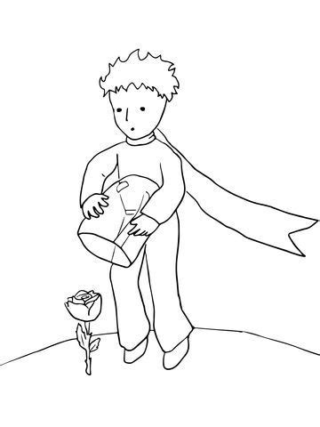 Little prince manuscripts coloring page from little prince category. The Little Prince Protects His Rose coloring page from ...