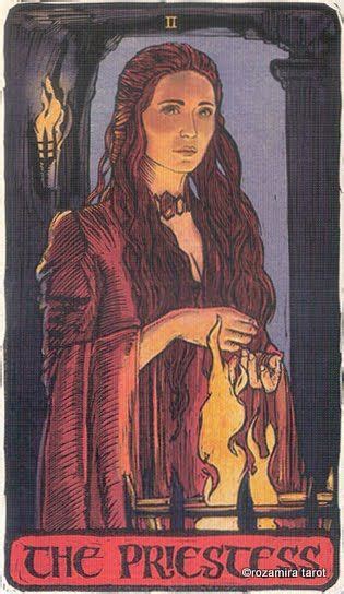 His most popular phrase on the show was 'oh wasn't that a shame' credit: Game of Thrones tarot the High Priestess | Tarot art ...