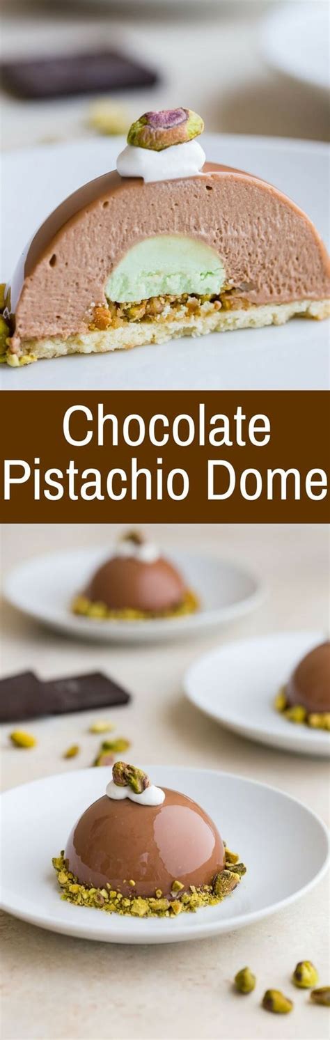 Pistachios are an amazing healthy snack by themselves; Chocolate Pistachio Dome | Recipe | Desserts, Chocolate ...