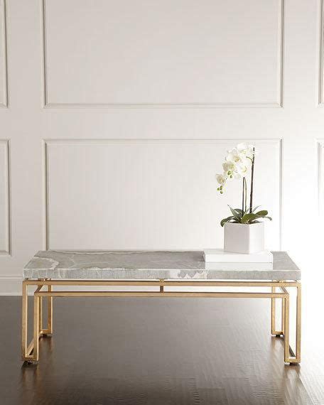 Choose a coffee table that is sturdy enough to withstand the weight of a solid granite slab. Gray Stone Slab Gold Base Coffee Table | Coffee table ...